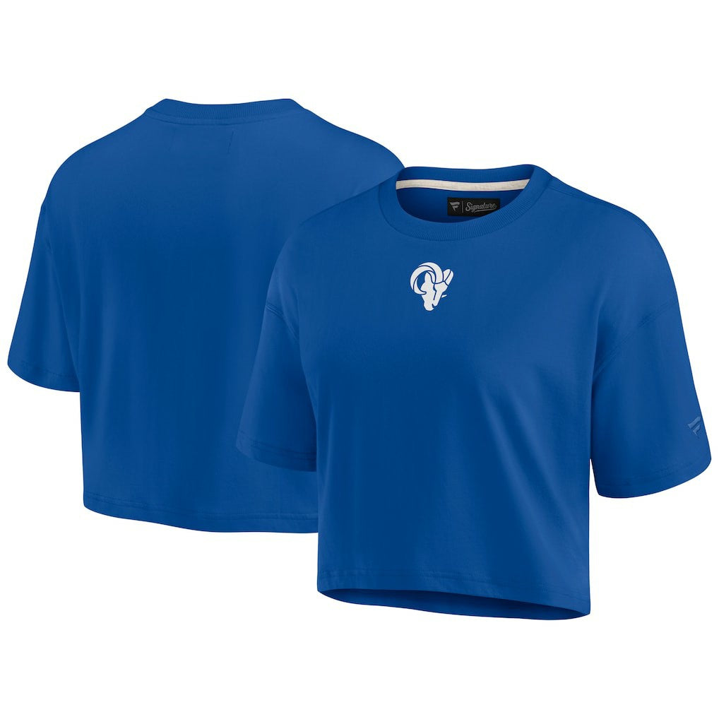 Los Angeles Rams Women's Elements Super Soft Boxy Cropped T-Shirt - Royal - Fanatics