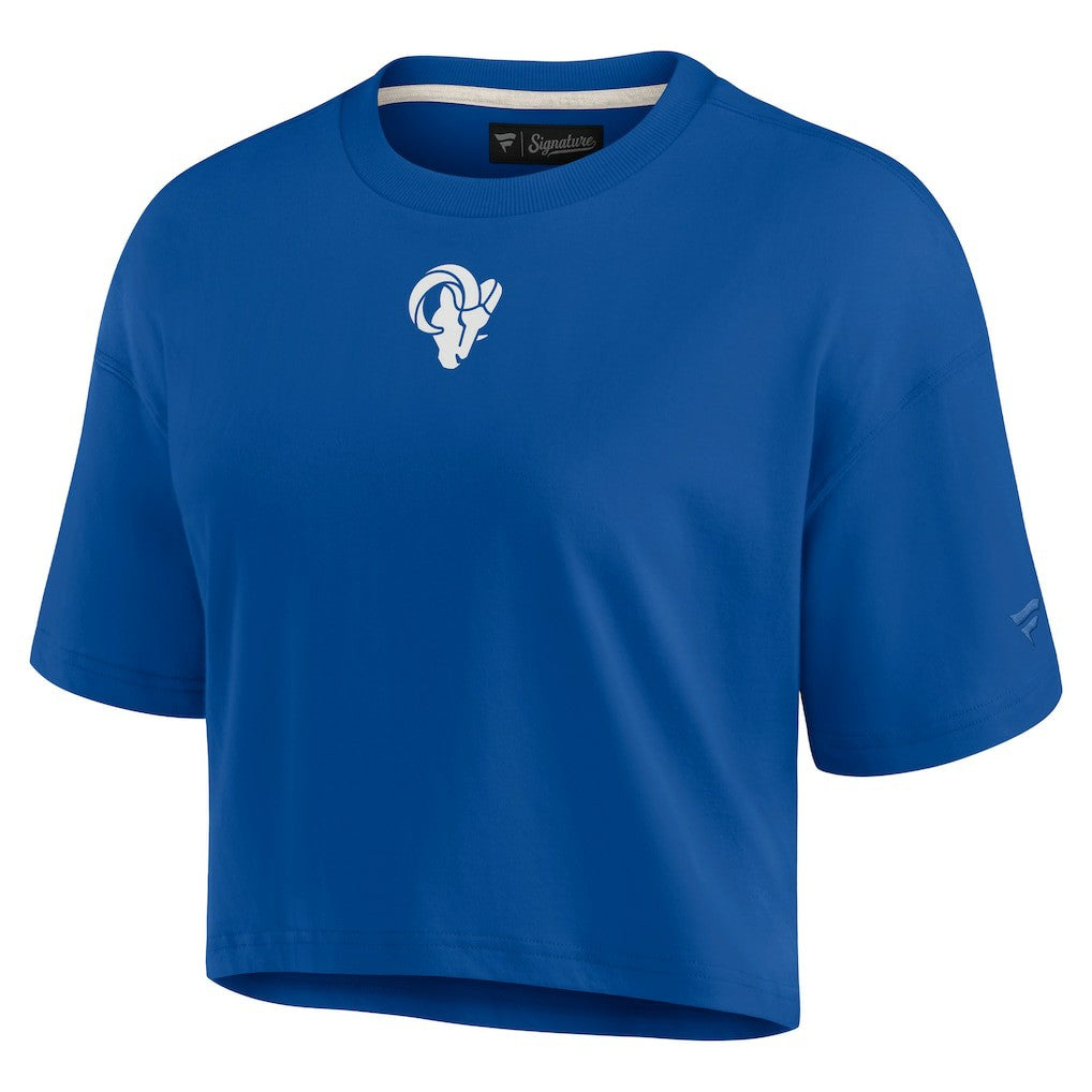 Los Angeles Rams Women's Elements Super Soft Boxy Cropped T-Shirt - Royal - Fanatics