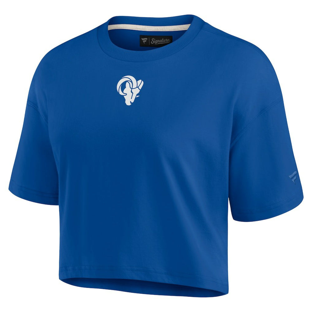 Los Angeles Rams Women's Elements Super Soft Boxy Cropped T-Shirt - Royal - Fanatics