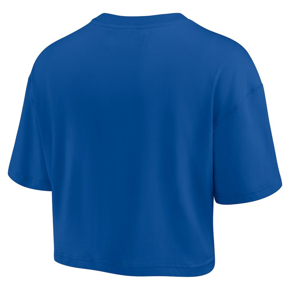 Los Angeles Rams Women's Elements Super Soft Boxy Cropped T-Shirt - Royal - Fanatics