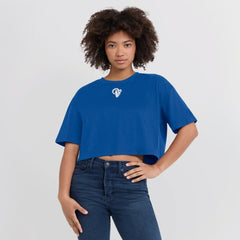 Los Angeles Rams Women's Elements Super Soft Boxy Cropped T-Shirt - Royal - Fanatics