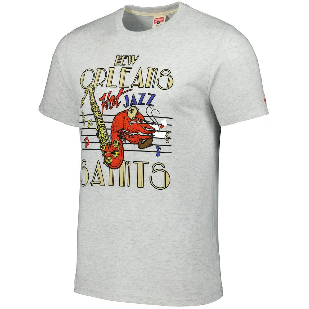 New Orleans Saints Homage Jazz Hyper Local Tri-Blend T-Shirt - Ash - NFL