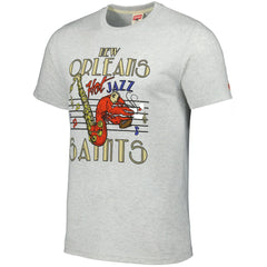 New Orleans Saints Homage Jazz Hyper Local Tri-Blend T-Shirt - Ash - NFL