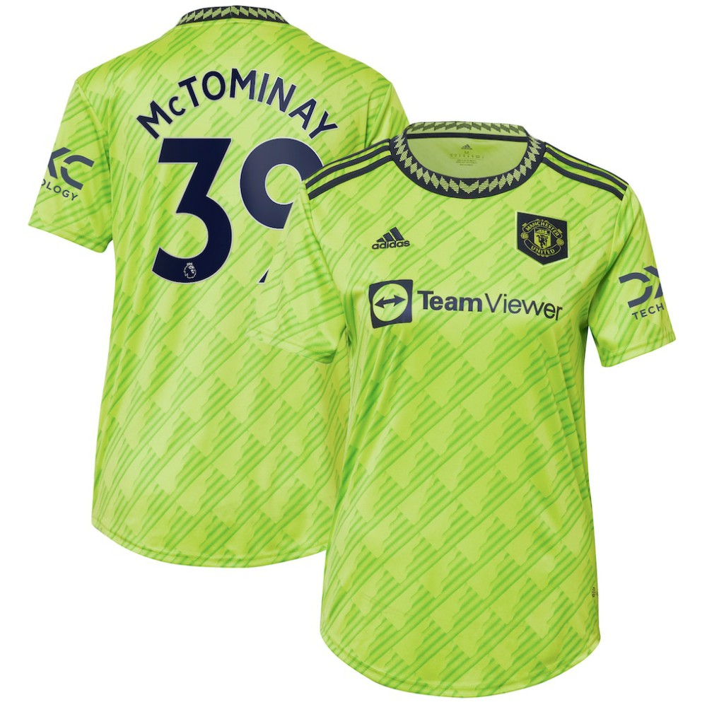 Adidas - Scott McTominay Manchester United Women's 2022/23 Third Replica Player Jersey - Neon Green