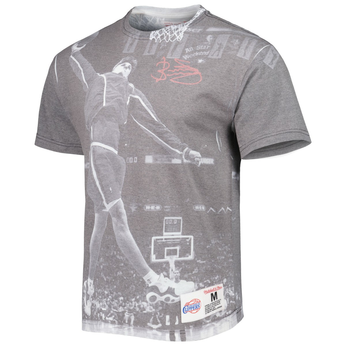 Mitchell & Ness Brent Barry LA Clippers Above The Rim T-Shirt Heather Gray