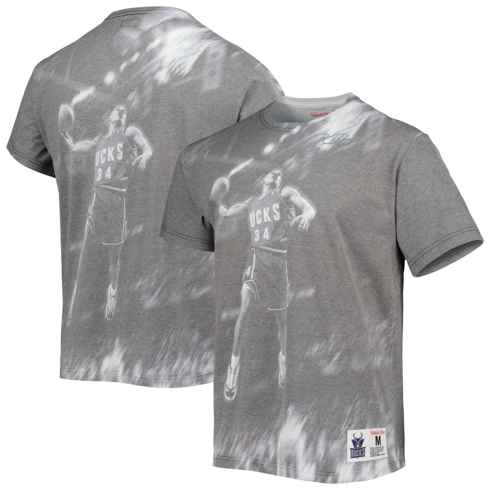 Mitchell & Ness Ray Allen Milwaukee Bucks Above The Rim T-Shirt Gray