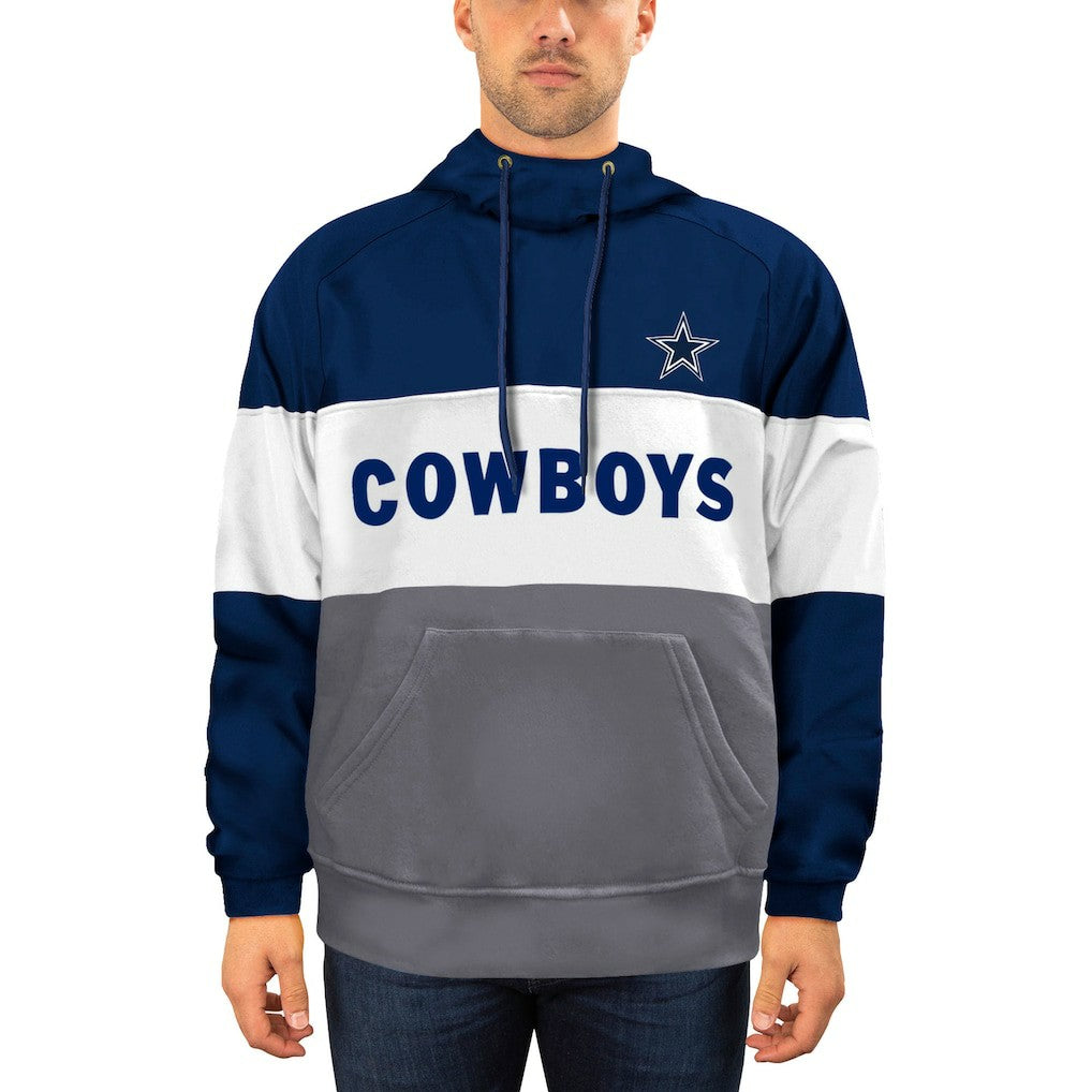 Dallas Cowboys New Era Big & Tall Fleece Star Pullover Hoodie - Navy/Gray - NFL