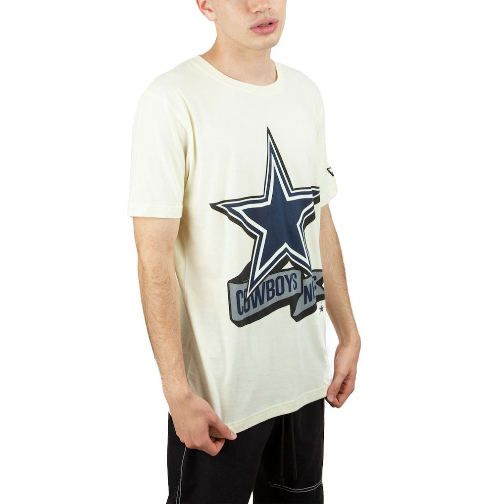 Dallas Cowboys New Era Chrome T-Shirt - Cream - NFL