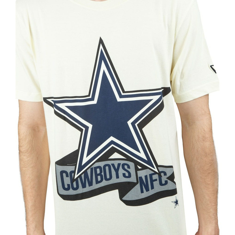 Dallas Cowboys New Era Chrome T-Shirt - Cream - NFL