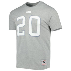 Barry Sanders Detroit Lions Retired Player Logo Name & Number T-Shirt - Gray - Mitchell & Ness