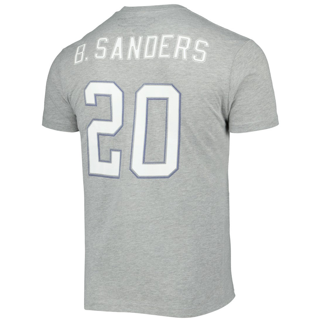 Barry Sanders Detroit Lions Retired Player Logo Name & Number T-Shirt - Gray - Mitchell & Ness