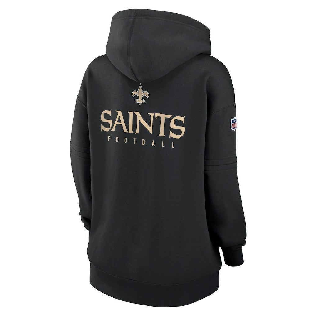 New Orleans Saints Women's 2023 Sideline Club Fleece Pullover Hoodie - Black - Nike