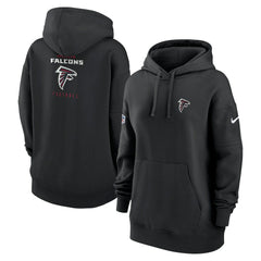Atlanta Falcons Women's 2023 Sideline Club Fleece Pullover Hoodie - Black - Nike