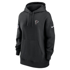 Atlanta Falcons Women's 2023 Sideline Club Fleece Pullover Hoodie - Black - Nike