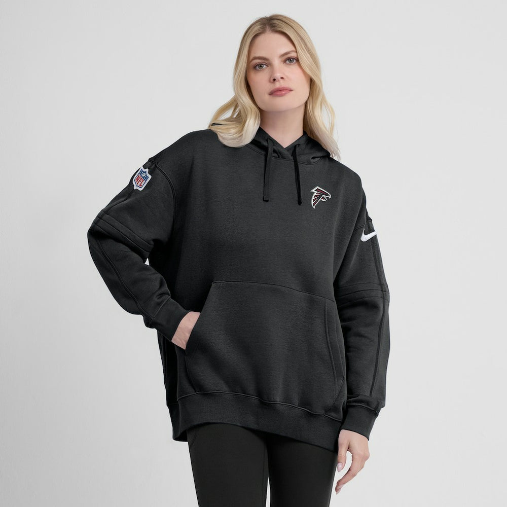 Atlanta Falcons Women's 2023 Sideline Club Fleece Pullover Hoodie - Black - Nike