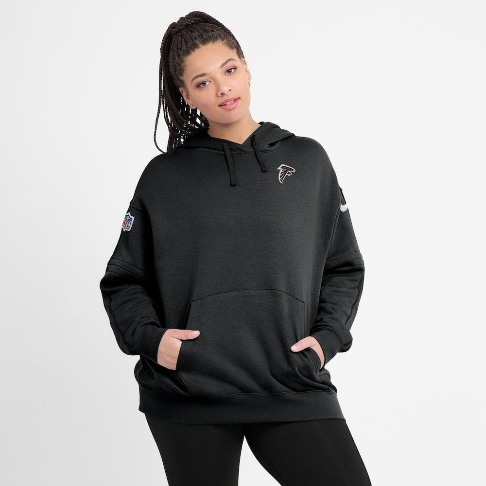 Atlanta Falcons Women's 2023 Sideline Club Fleece Pullover Hoodie - Black - Nike