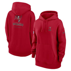 Tampa Bay Buccaneers Women's 2023 Sideline Club Fleece Pullover Hoodie - Red - Nike