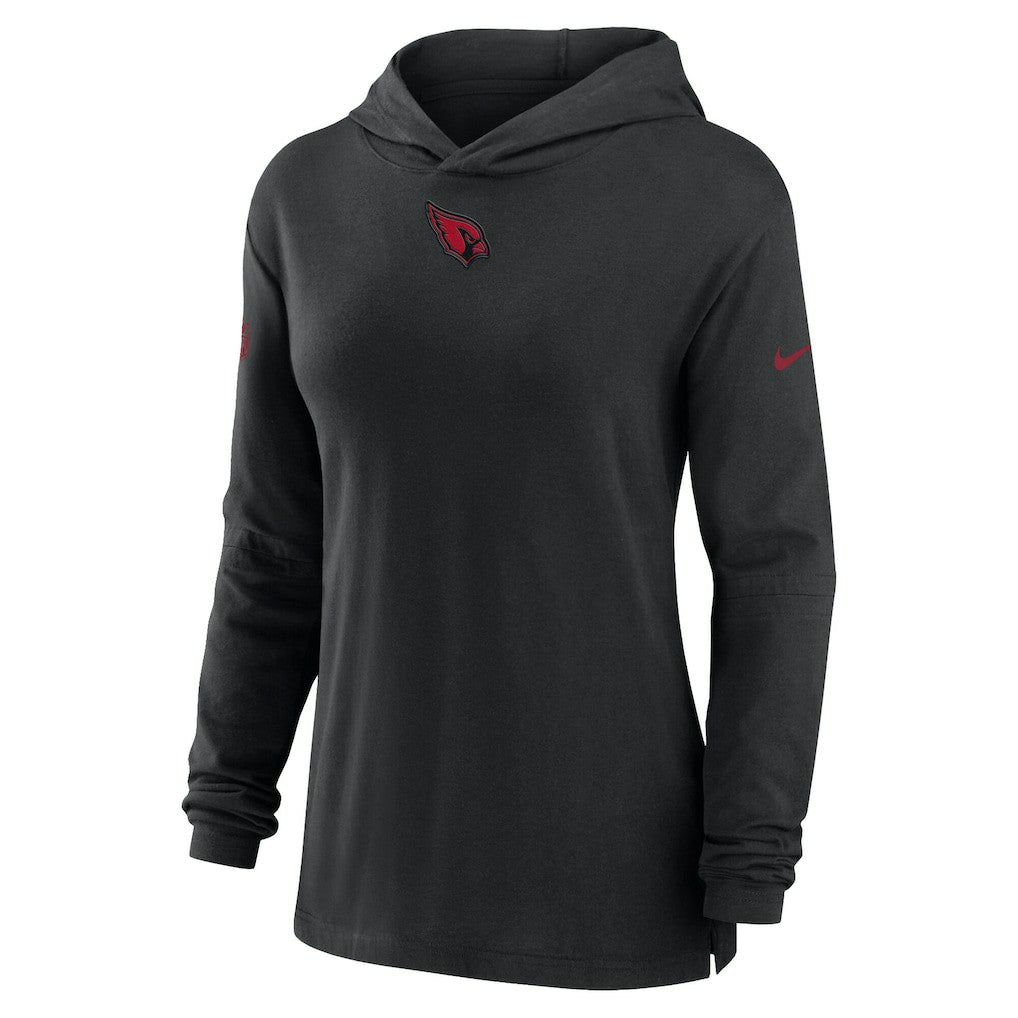 Arizona Cardinals Women's Sideline Performance Long Sleeve Hoodie T-Shirt - Black - Nike