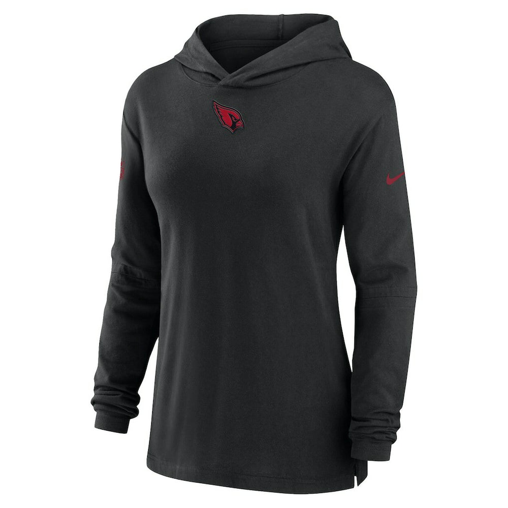 Arizona Cardinals Women's Sideline Performance Long Sleeve Hoodie T-Shirt - Black - Nike