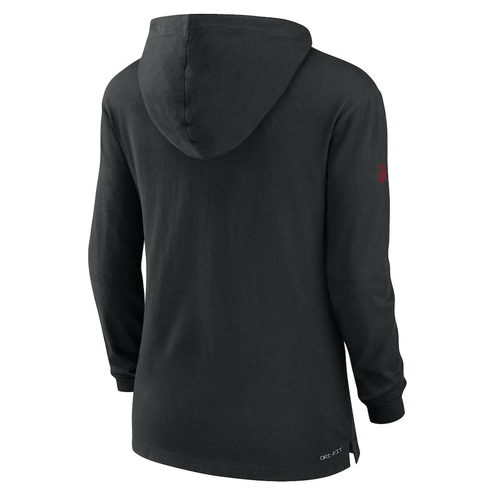 Arizona Cardinals Women's Sideline Performance Long Sleeve Hoodie T-Shirt - Black - Nike