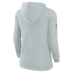 Las Vegas Raiders Women's Sideline Performance Long Sleeve Hoodie T-Shirt - Silver - Nike