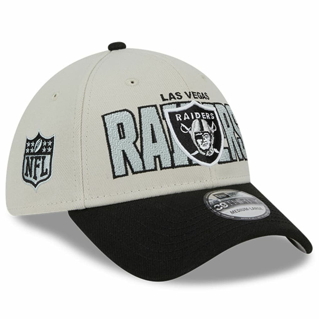 Las Vegas Raiders New Era 2023 NFL Draft 39THIRTY Flex Hat - Stone/Black - NFL