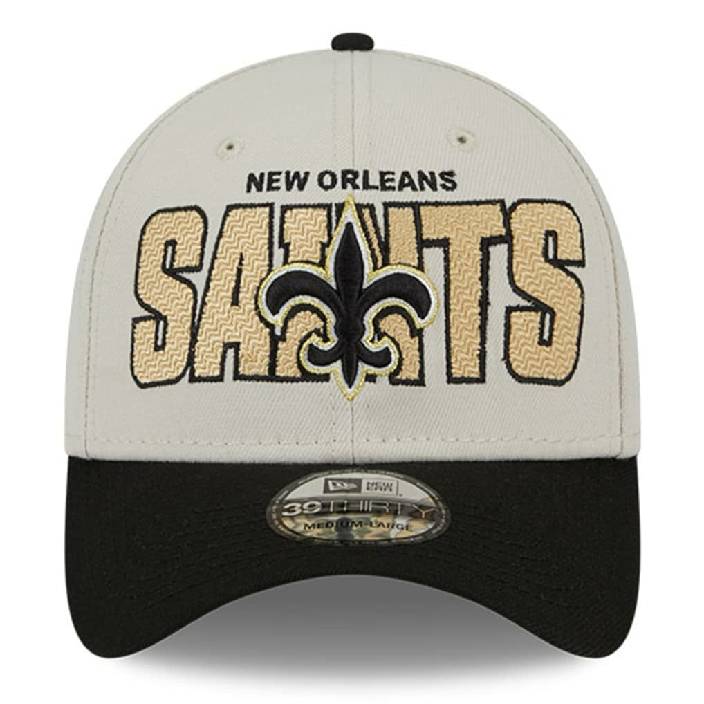 New Orleans Saints New Era 2023 NFL Draft 39THIRTY Flex Hat - Stone/Black - NFL