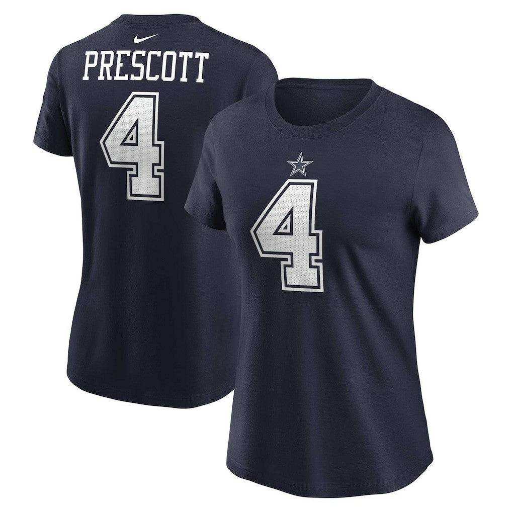 Dak Prescott Dallas Cowboys Women's Player Name & Number T-Shirt - Navy - Nike