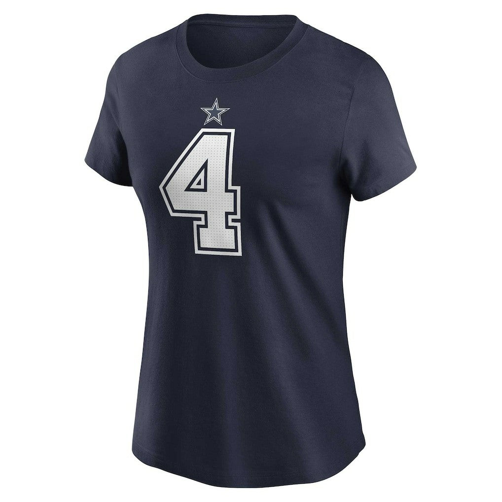 Dak Prescott Dallas Cowboys Women's Player Name & Number T-Shirt - Navy - Nike