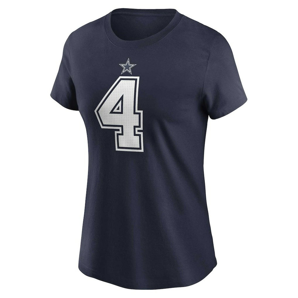 Dak Prescott Dallas Cowboys Women's Player Name & Number T-Shirt - Navy - Nike