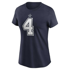Dak Prescott Dallas Cowboys Women's Player Name & Number T-Shirt - Navy - Nike