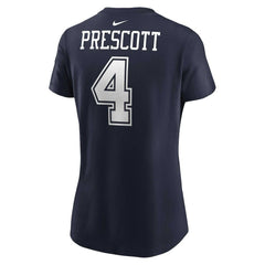 Dak Prescott Dallas Cowboys Women's Player Name & Number T-Shirt - Navy - Nike