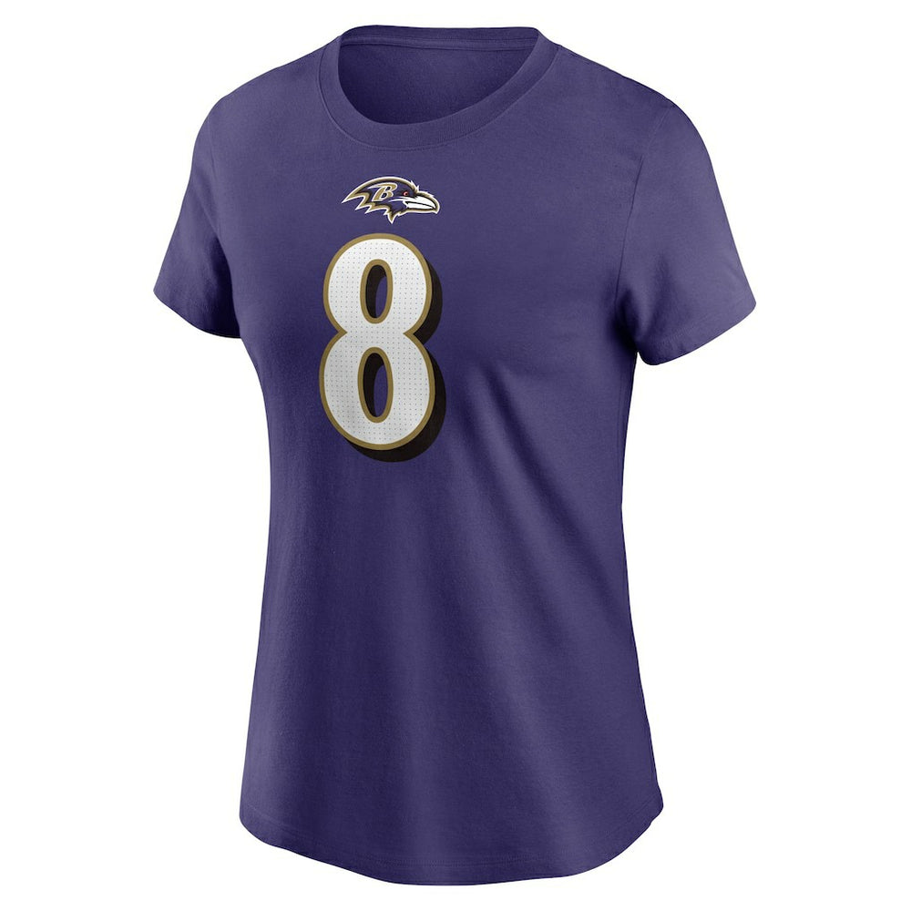 Lamar Jackson Baltimore Ravens Women's Player Name & Number T-Shirt - Purple - Nike