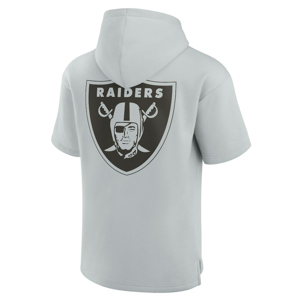 Las Vegas Raiders Unisex Elements Super Soft Fleece Short Sleeve Pullover Hoodie - Gray - Fanatics