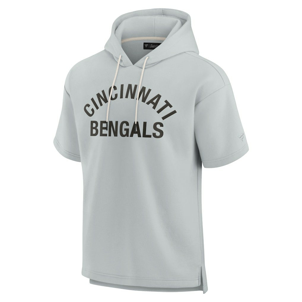 Cincinnati Bengals Unisex Elements Super Soft Fleece Short Sleeve Pullover Hoodie - Gray - Fanatics
