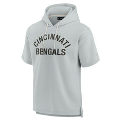 Cincinnati Bengals Unisex Elements Super Soft Fleece Short Sleeve Pullover Hoodie - Gray - Fanatics