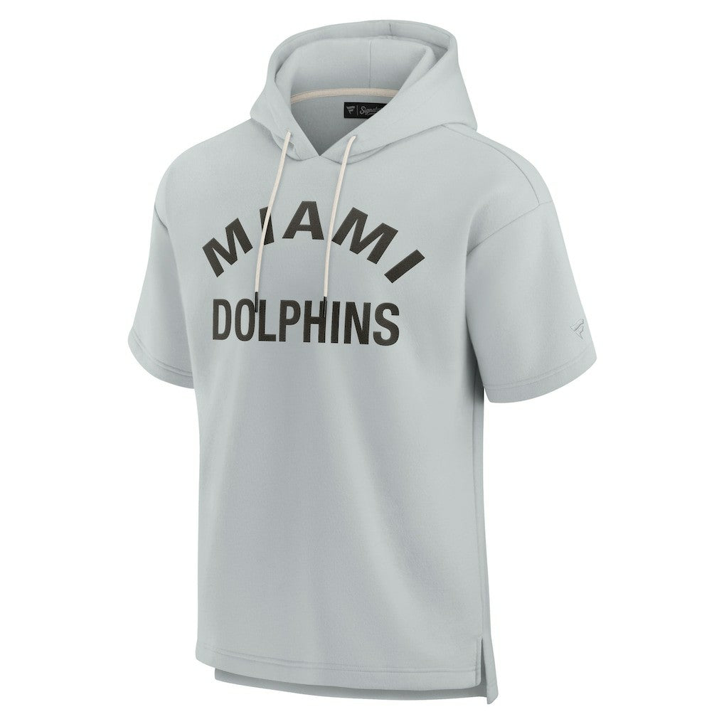 Miami Dolphins Unisex Elements Super Soft Fleece Short Sleeve Pullover Hoodie - Gray - Fanatics