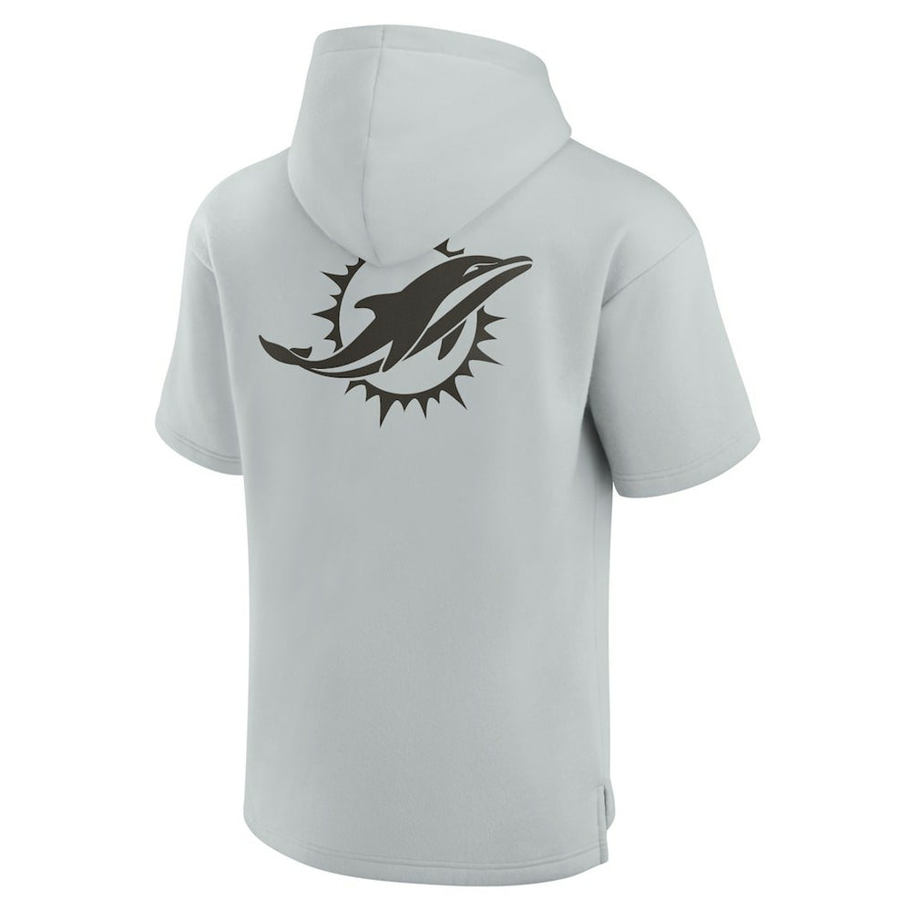 Miami Dolphins Unisex Elements Super Soft Fleece Short Sleeve Pullover Hoodie - Gray - Fanatics