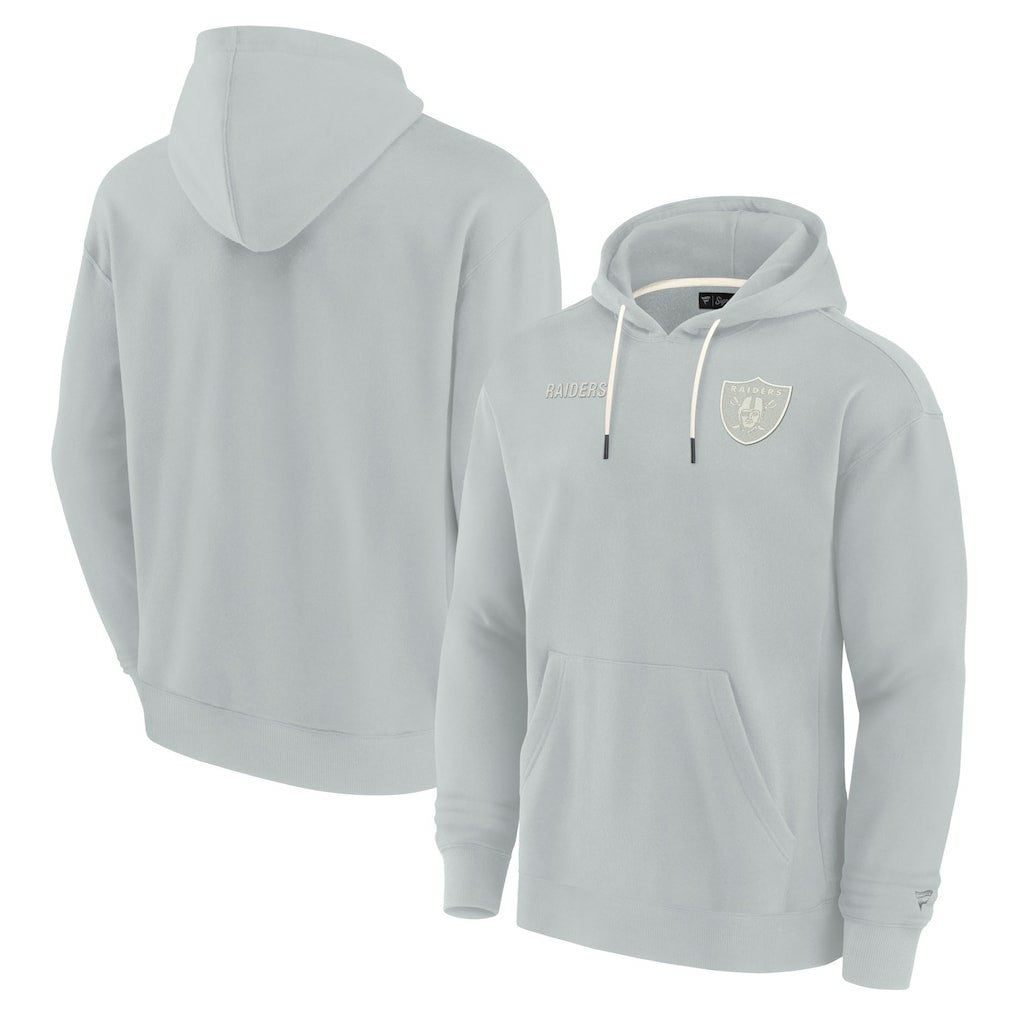 Las Vegas Raiders Unisex Elements Super Soft Fleece Pullover Hoodie - Gray - Fanatics