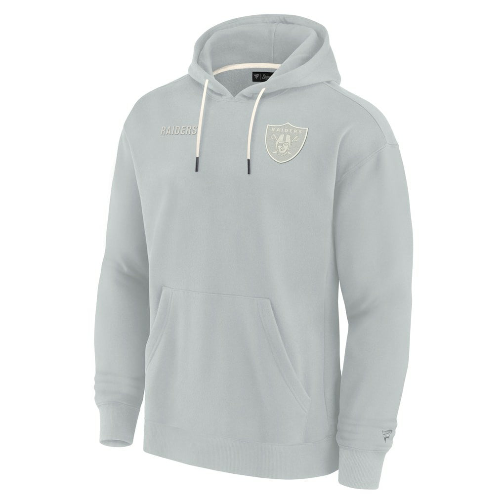Las Vegas Raiders Unisex Elements Super Soft Fleece Pullover Hoodie - Gray - Fanatics