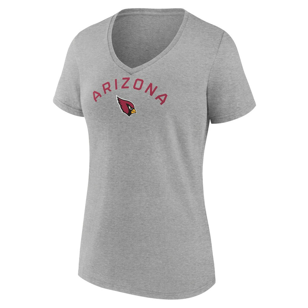 Arizona Cardinals Women's Team Arc V-Neck T-Shirt - Heather Gray - NFL