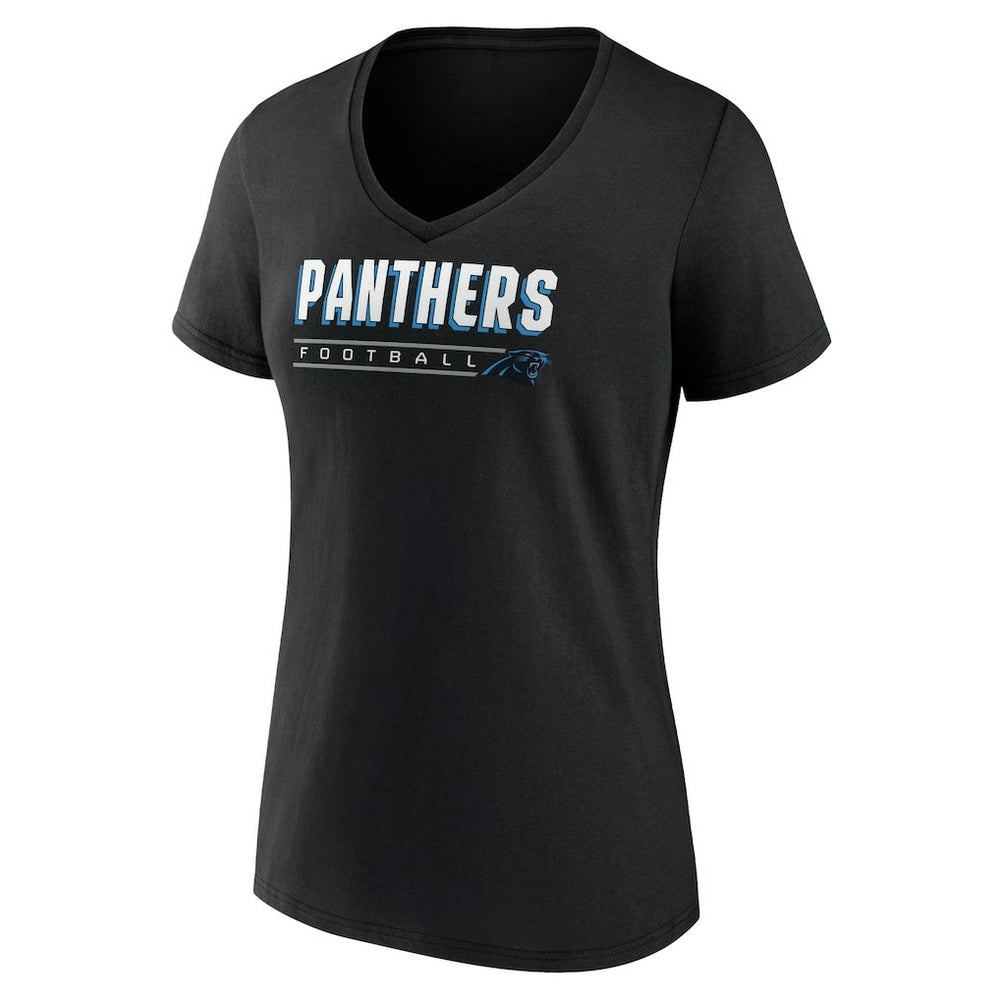 Carolina Panthers Women's Primary Play V-Neck T-Shirt - Black - NFL
