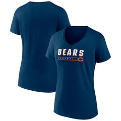 Chicago Bears Women's Primary Play V-Neck T-Shirt - Navy - NFL