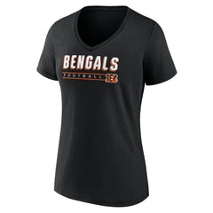 Cincinnati Bengals Women's Primary Play V-Neck T-Shirt - Black - NFL