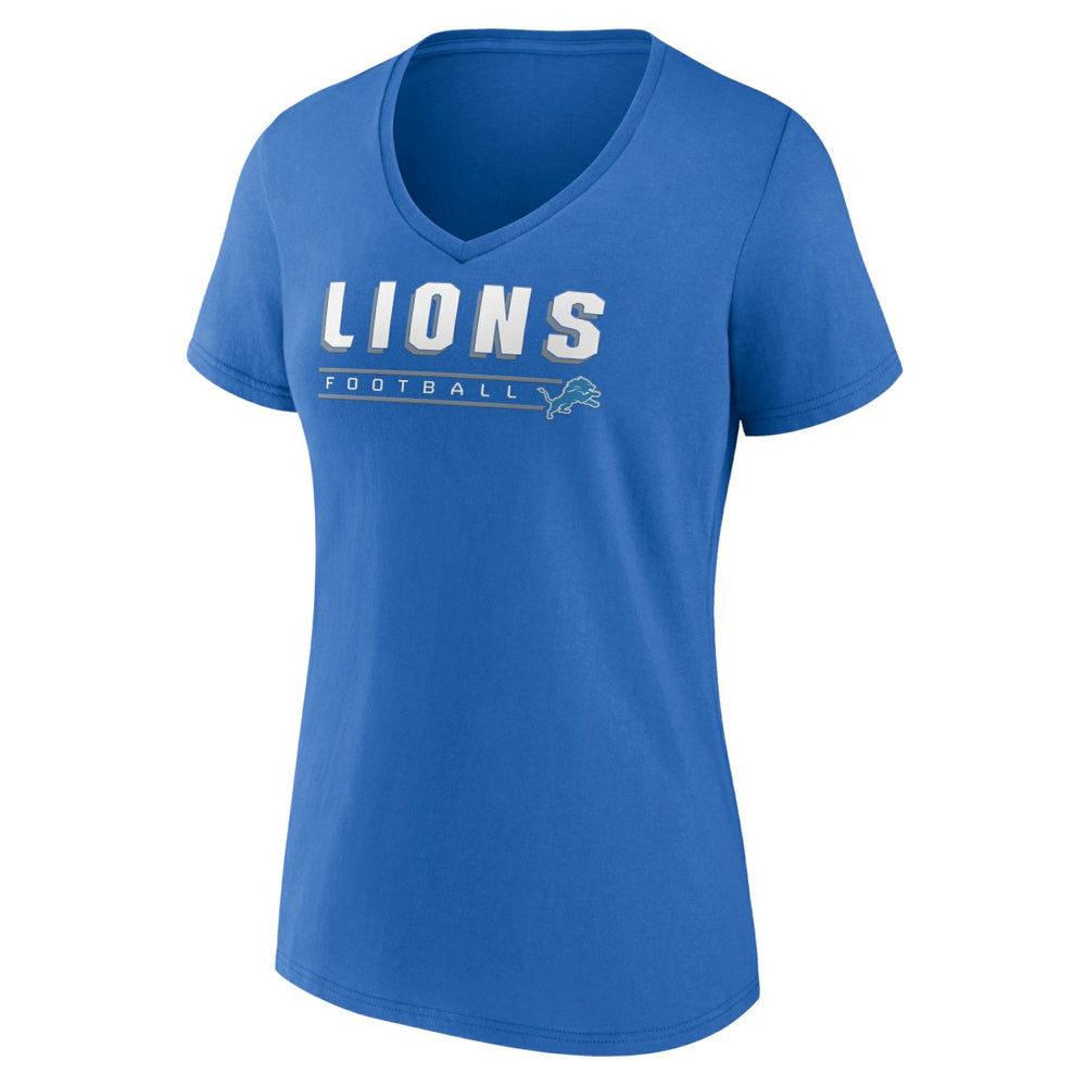 Detroit Lions Women's Primary Play V-Neck T-Shirt - Blue - NFL