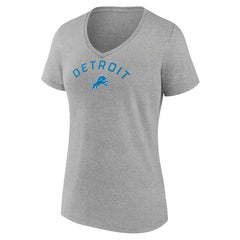 Detroit Lions Women's Team Arc V-Neck T-Shirt - Heather Gray - NFL