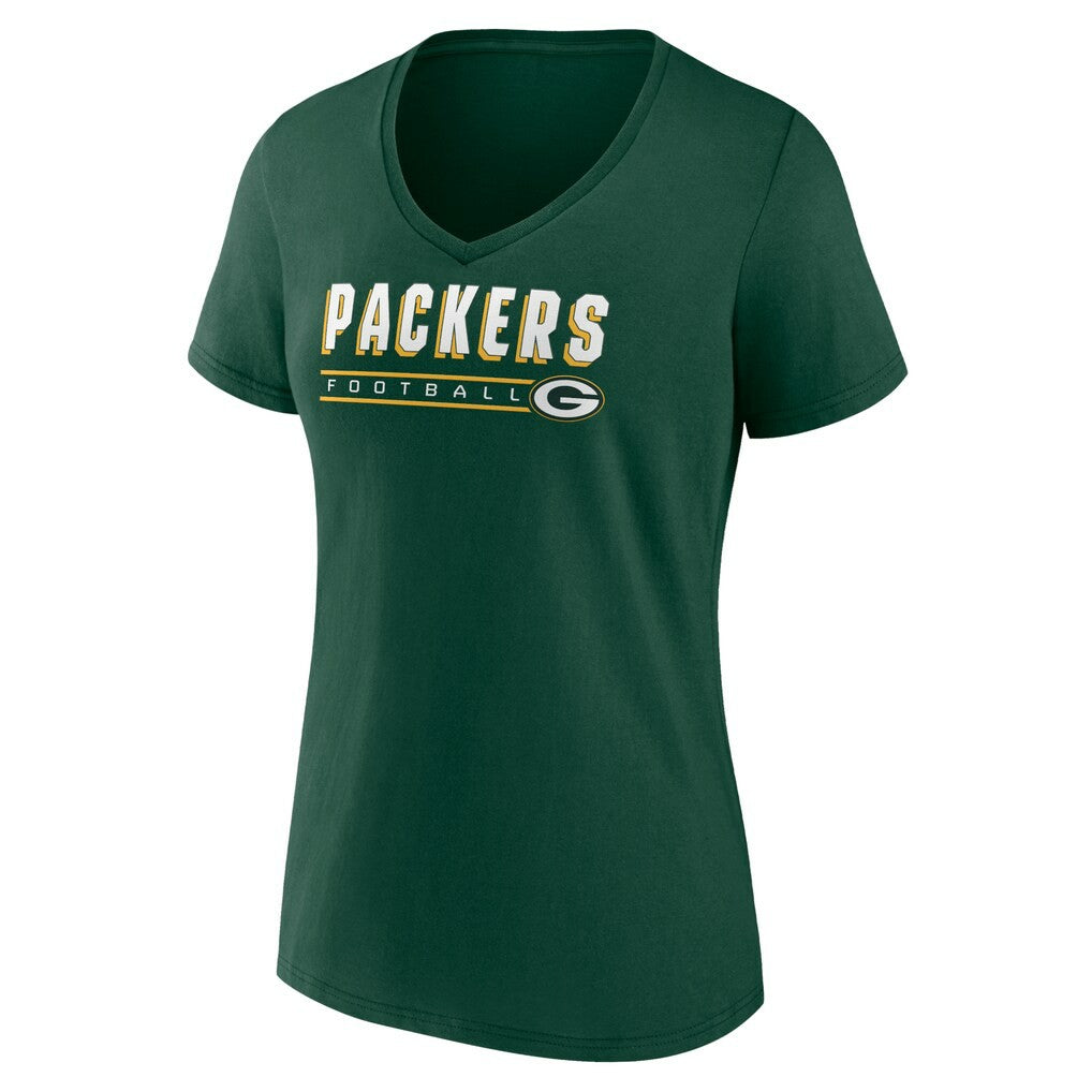 Green Bay Packers Women's Primary Play V-Neck T-Shirt - Green - NFL