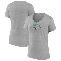 Jacksonville Jaguars Women's Team Arc V-Neck T-Shirt - Heather Gray - NFL