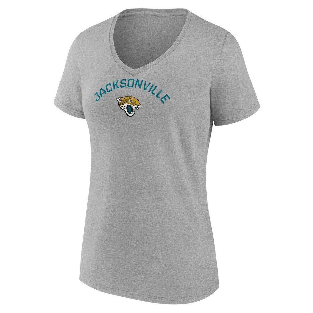 Jacksonville Jaguars Women's Team Arc V-Neck T-Shirt - Heather Gray - NFL