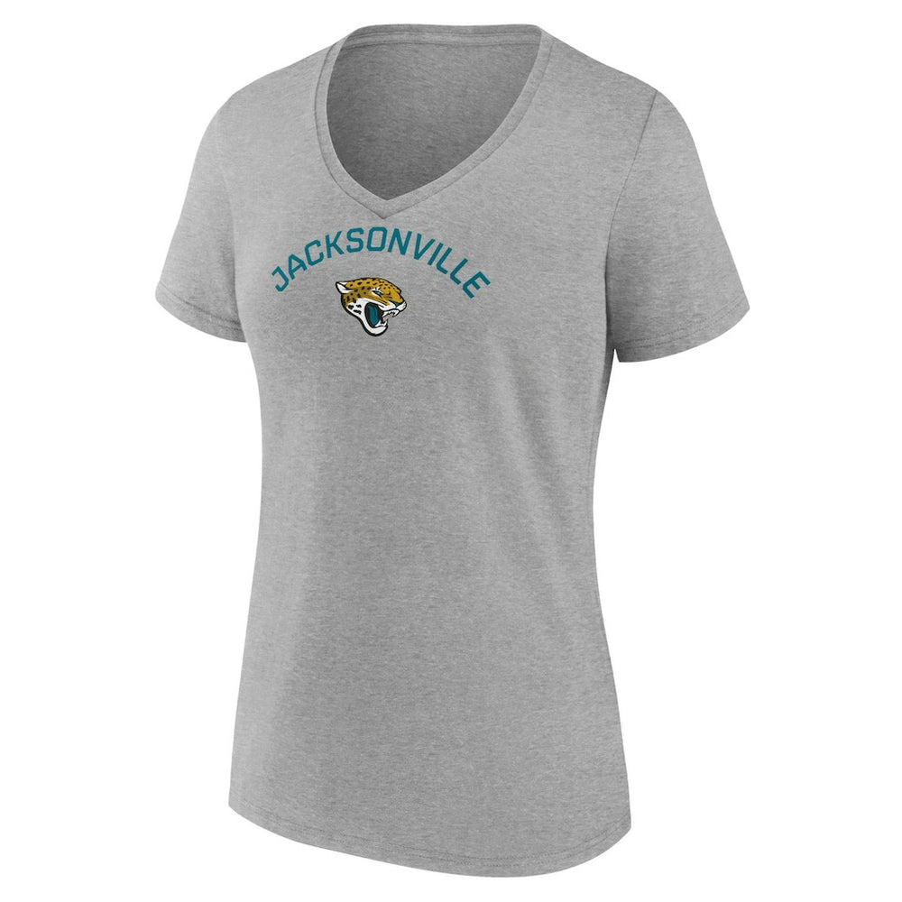 Jacksonville Jaguars Women's Team Arc V-Neck T-Shirt - Heather Gray - NFL